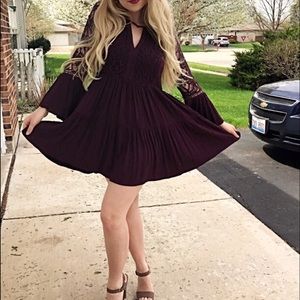 Maroon Colored Dress 💟